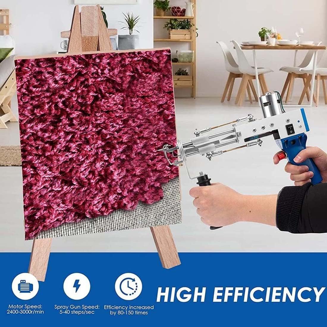 GeRRiT Tufting Gun,Rug Tufting Gun Cut and Loop Pile 2 in 1 Carpet Weaving Flocking Kit, Electric Rug Tufting Gun Machine, DIY Rug Making Tools for Handmade DIY Beginners
