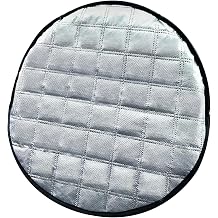 1 PC Car Steering Wheel Sun Shade, Thickened Aluminized Film Steering Wheel Heat Shield Protector, Portable Sun Block Driving Handle Cover, Universal for Most Cars SUVs Trucks Silver