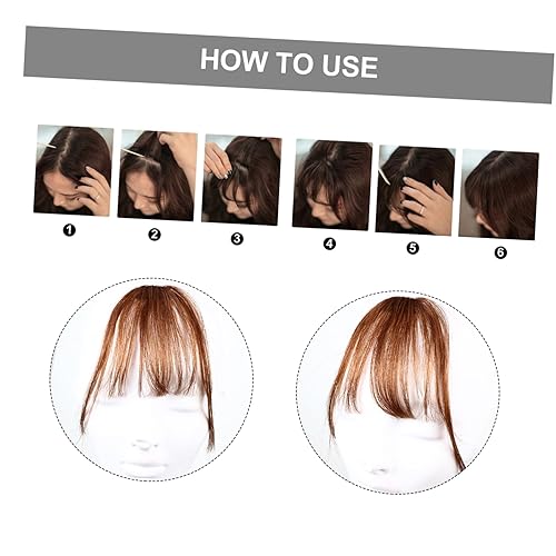 Clip-In Wispy Bangs | Natural Hair Fringe Extensions(Brown)