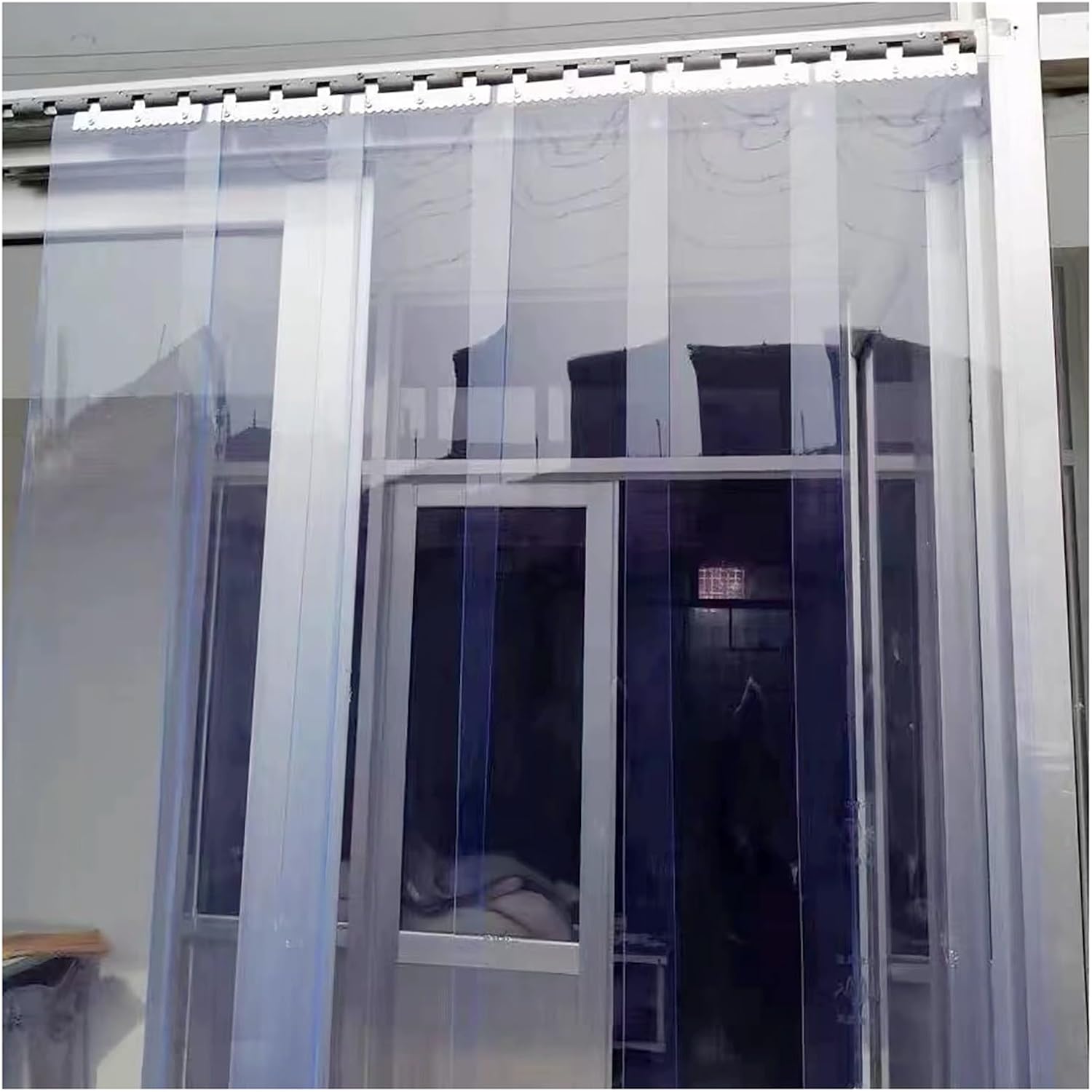 PVC Freezer Strip Curtain Door – Insulated Vinyl Strip Curtains for Refrigeration, Clear Plastic Dust Barrier, Cooler Door Strips (240x270cm / 94.49x106.3in)