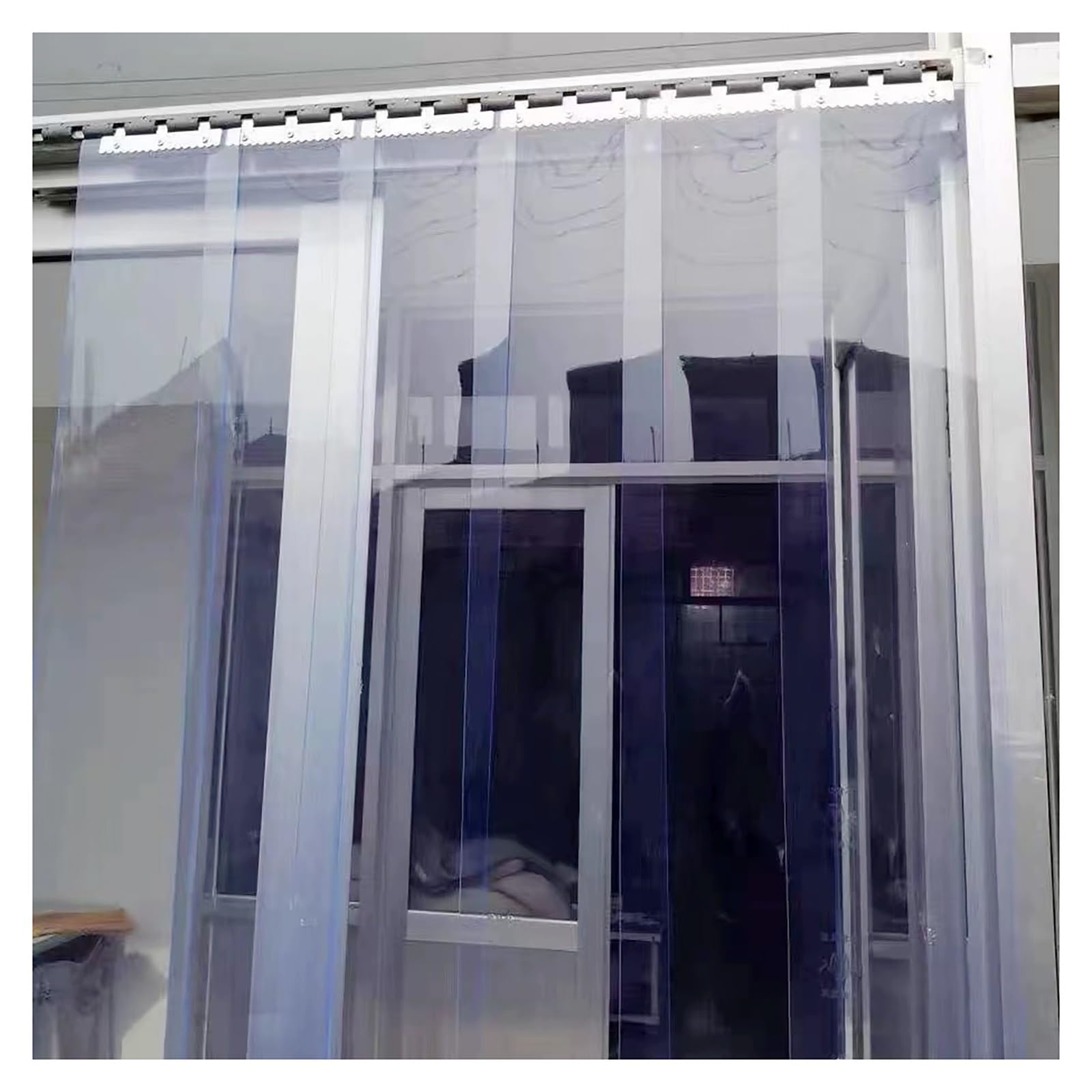 Przezroczysta zasłona na drzwi z PVC do zamrażarki - paski izolacyjne winylowe do lodówek, ochrona przed kurzem, 180 x 200 cm (70,86 x 78,74 cala) - Zwracane plastikowe zasłony na drzwi