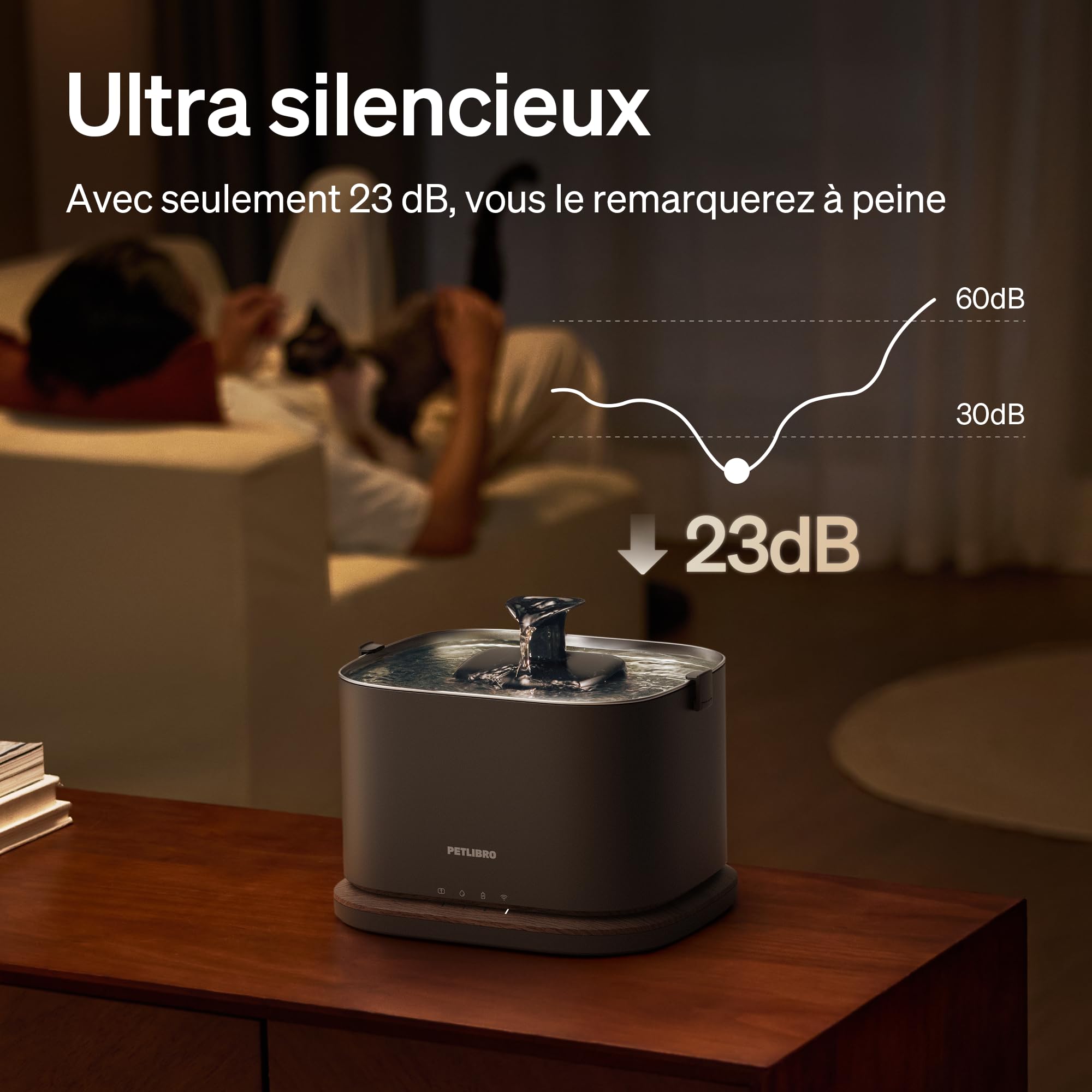 PETLIBRO Dockstream 2 Fontaine à Eau sans Fil pour Chats, 3L/101oz, avec Batterie et Plateau en INOX, Distributeur d'eau WiFi 5GHz, idéal pour Chats et Chiens - Distributeur Eau Chat Automatique