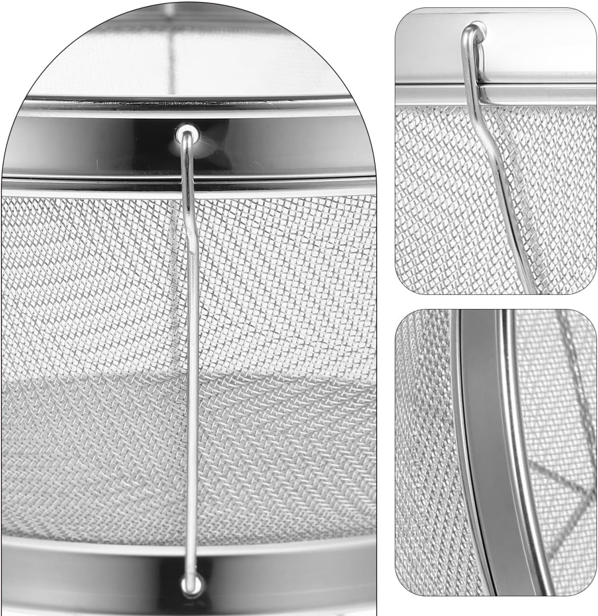 ULTECHNOVO Stainless Steel Rice Washing Basket 8" Fine Mesh Colander Bowl – Space-Saving Drain Strainer for Rice, Fruits & Veggies, Compact Sink-Side Washer for Small Kitchens