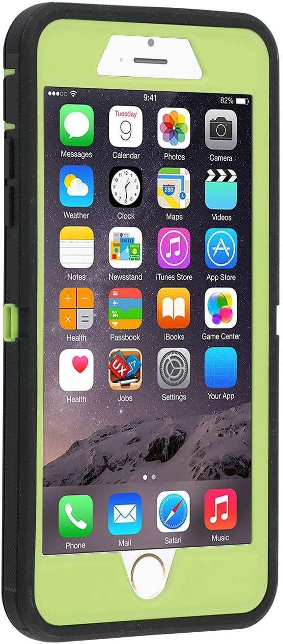 Co-Goldguard Case for iPhone 7 Heavy Duty iPhone 8 Cover Durable 3 in 1 Built-in Screen Protector Hard Cover Dust-Proof Shockproof Drop-Proof Shell (Black&Green)