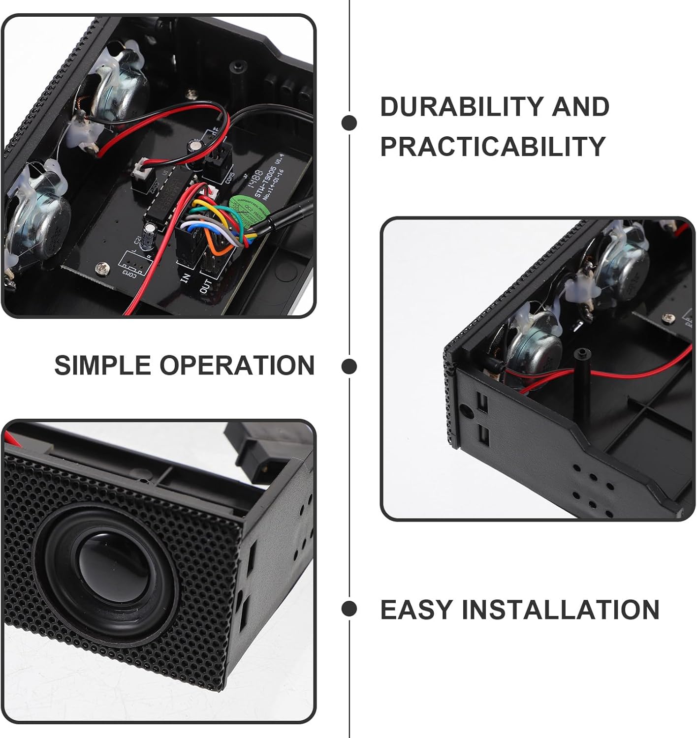 VILLCASE PC Front Panel Stereo Speaker Black Surround Sound Music Speaker for Computer Case Audio Accessory Suitable for Gaming and Desktop Use 9