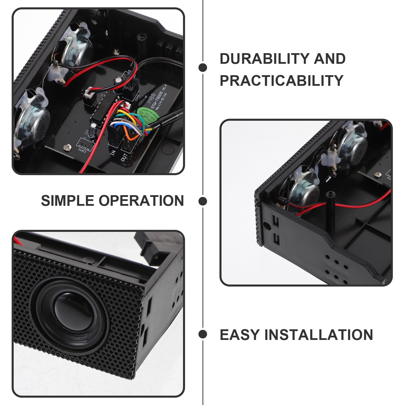 TEHAUX Altoparlante Frontale per PC Nero Stereo, Resistente al Calore, per Case Computer Suono Surround Immersivo, Accessorio Audio per Computer da Scrivania