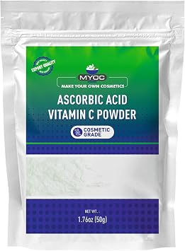 Ascorbic Acid Vitamin C Powder 50 g / 1.76 oz - Cosmetic Grade Active Ingredient for Serums Toners Creams & DIY Skincare