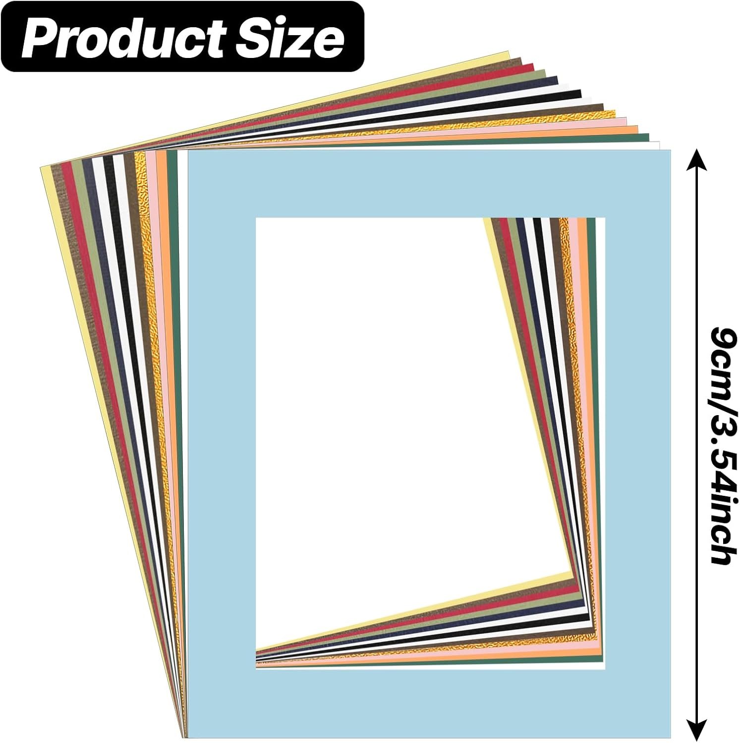 15 Pack Picture Mats, 8x10 for 6x8 Picture Frame Mats, Acid Free Core Bevel Cut Picture Frame Mattes for Photos Artworks Prints (15Pcs-Mix Color)
