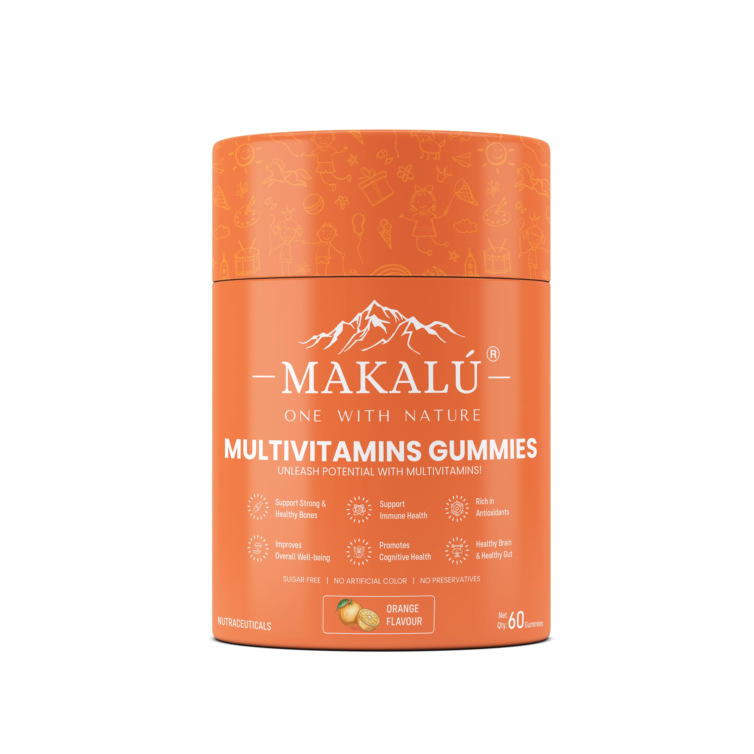 Health & Vitamins Gummies with Multi Vitamins Veg Omega 3, A, C, B1, B2, B3, B5, B6, B12,D3, E, Zinc, Iron | Orange Flavor | No Artificial Color | No Added Sugar | 60 Gummy (B0D6BK3FFQ) Amazon Price History, Amazon Price Tracker