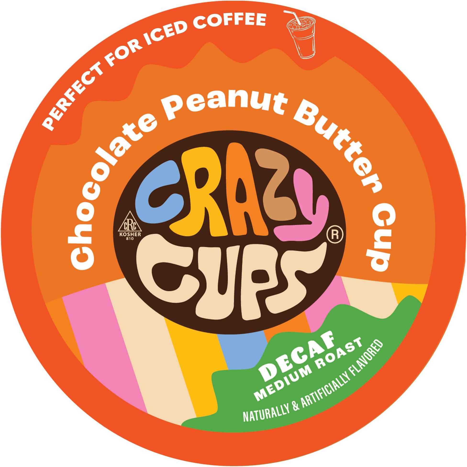 Crazy Cups Decaf Flavored Coffee Pods, Decaf Chocolate Peanut Butter Cup, Deffinated Hot or Iced Single Serve Coffee Pods for Keurig k-Cups Machine(Pack of 1, 22 Count Total)