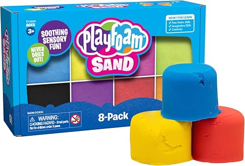 Educational Insights Playfoam Sand - Paquete de 8 unidades, arena de juego, 8 colores, 6 onzas cada uno, juguete sensorial para niños y niñas, a