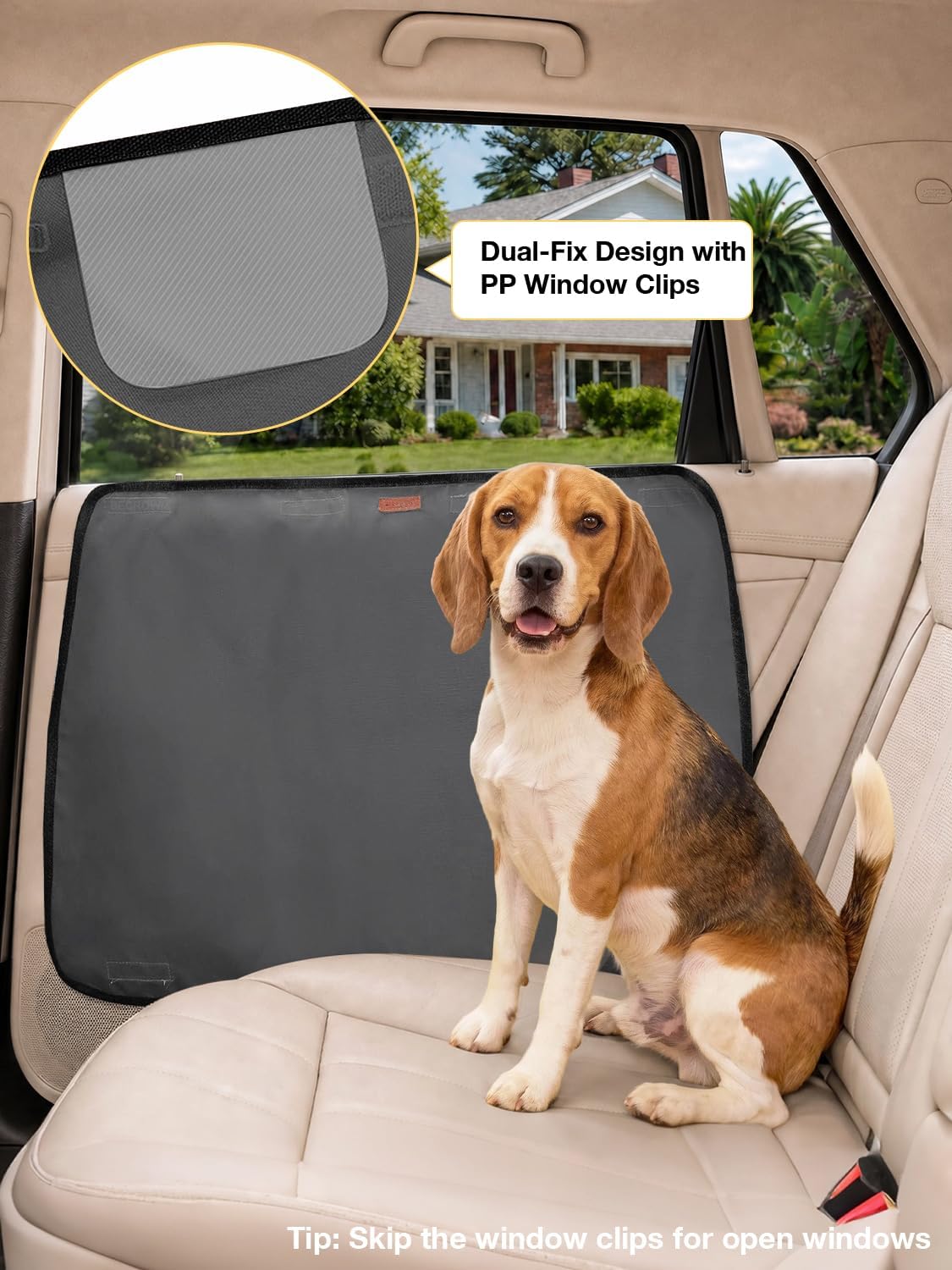 2 Packs Dog Car Door Protector - Waterproof Pet Vehicle Cover, Anti-Scratch Guard for Doors, Travel Back Window, Claws and Nails Scratching (Gray) image 3