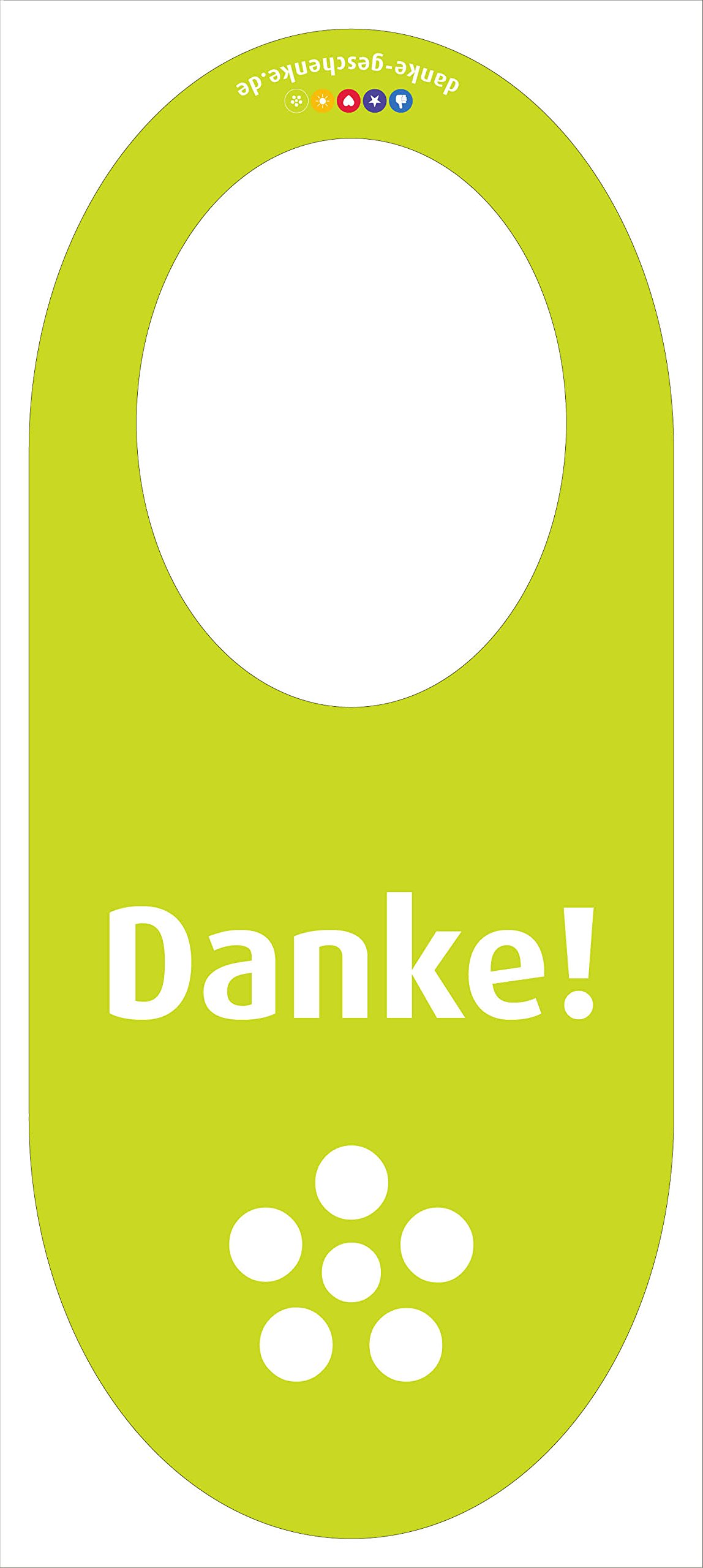 immi 5 St. Danke Flaschenhänger, Flaschengeschenk, Flaschenmarkierer, Grün/Blume