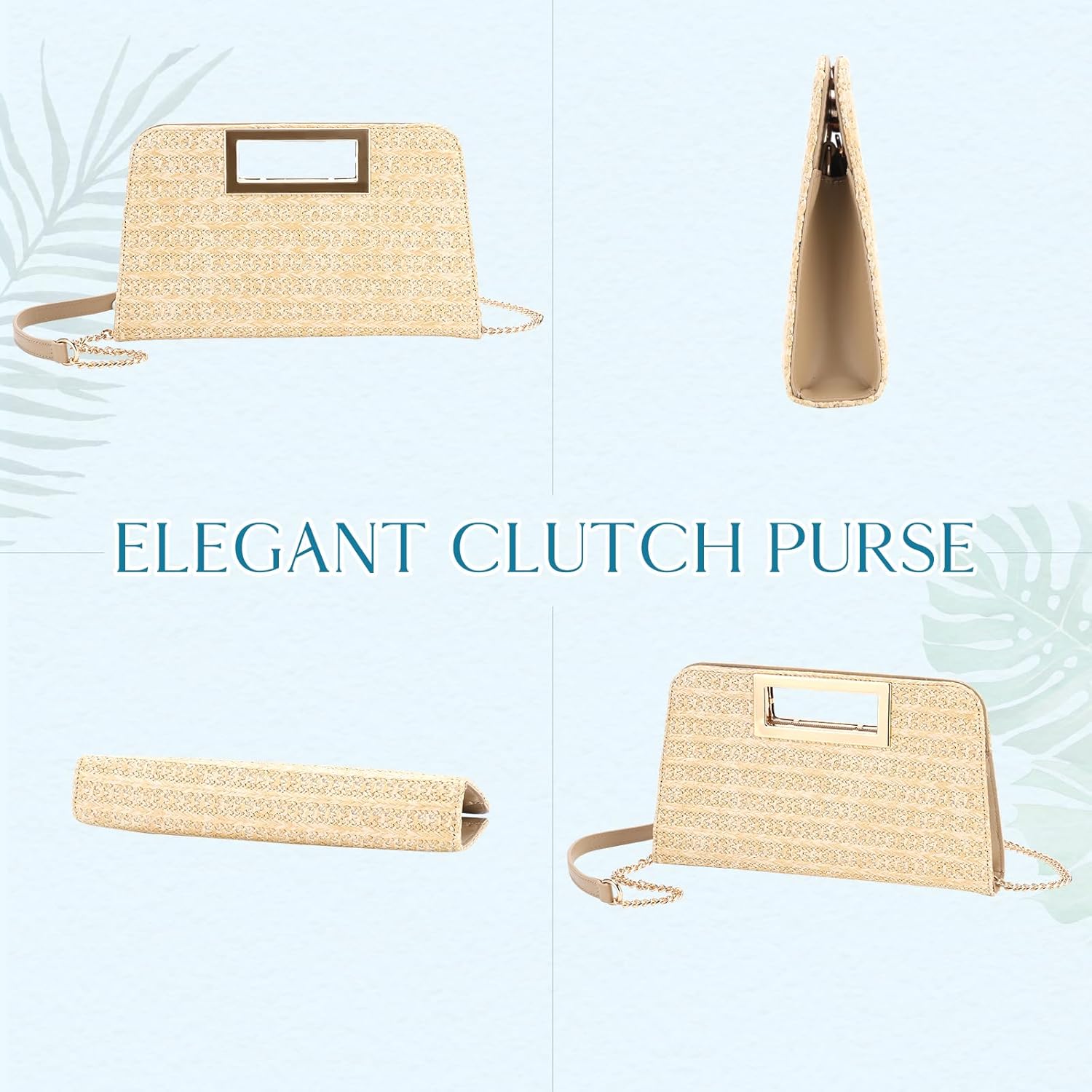 VASCHY Clutch Purse for Women,Fashion Vegan Leather Cut-Out Handle Evening Handbag Crossbody Shoulder Bag for Wedding,Party - Image 6