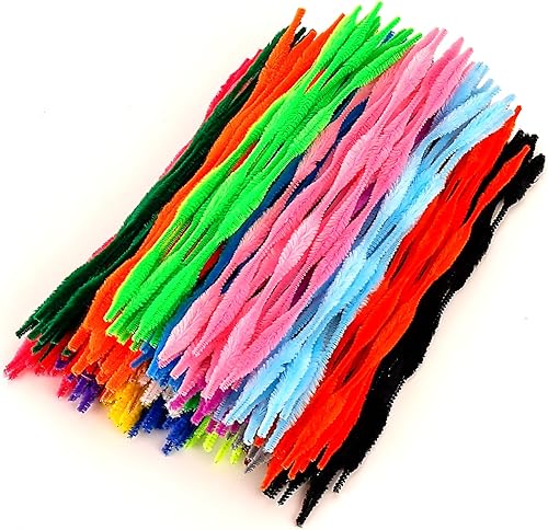 Caydo 200 piezas de limpiapipas para manualidades con protuberancias, tallos de chenilla de 20 colores para niños, decoración de manualidades, 0.236