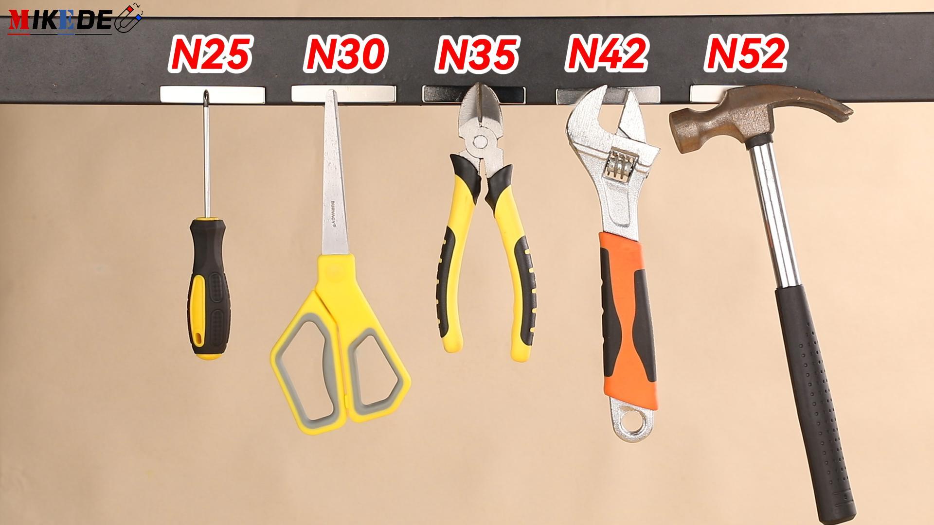 Image of MIKEDE Neodymium 12 Pack Strong Magnets Heavy Duty Bar Magnets,with Double-Sided Adhesive, Powerful Small Rare Earth for Fridge, Garage, Kitchen - 2.36 x 0.39 x 0.12in(N25)