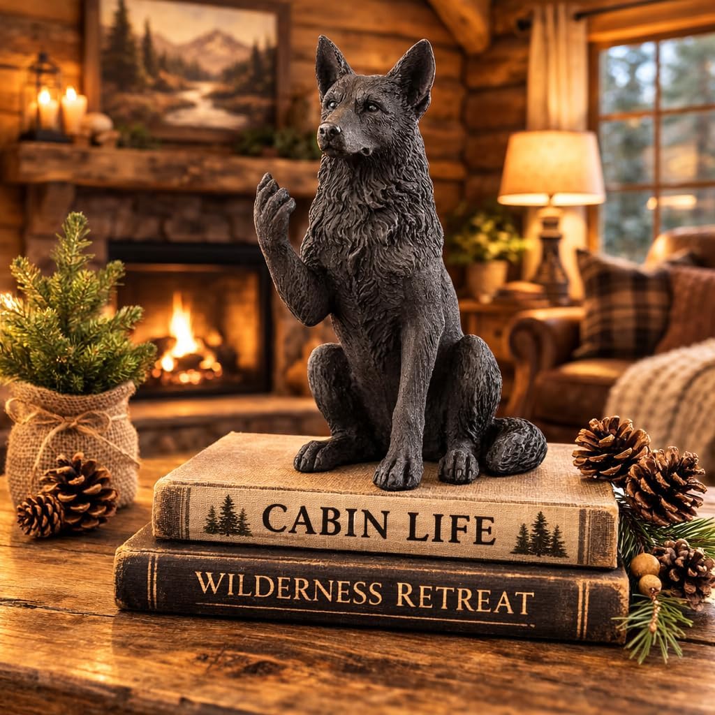 JFSM INC. Black German Shepherd Middle Finger Figurine – Funny 3.5-Inch Resin Dog Statue, Holiday Stocking Stuffer – Pet Lover Gift, Desktop or Home Office Décor image 2