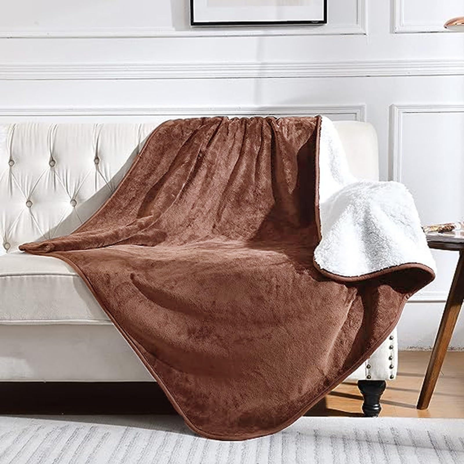 Couverture pour Chien Réversible Chien Hydrofuge Protection pour Canapé Lavable en Machine pour Chiens Et Chats (Color : Brown, Size : L 100 * 160CM/39 * 63IN)