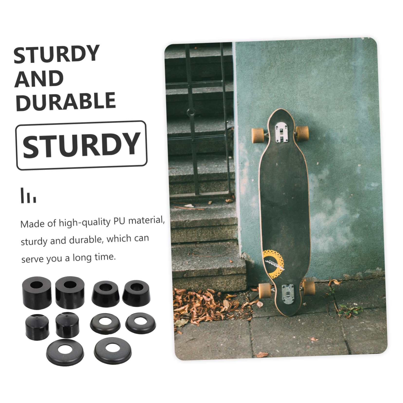 NAMOARLY Skateboard Shock Absorbers Bushings Pivot Cups Easy Install Durable Pu Material