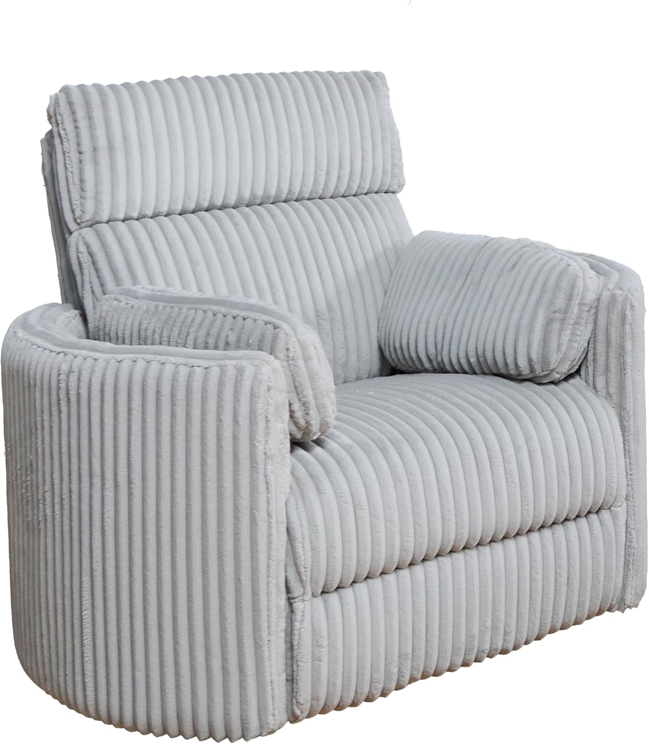 Mega Grey Swivel Glider Recliner with Plush Chenille Upholstery