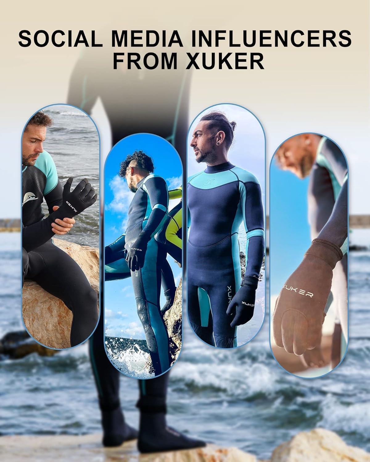 XUKER Neopren-Wassersocken, 3 mm, sanddichte Strand-Volleyball-Socken, Wasserschuhe, Tauchstiefel für Outdoor-Wassersport | Tauch-Schwimmsocken für Outdoor-Wassersport