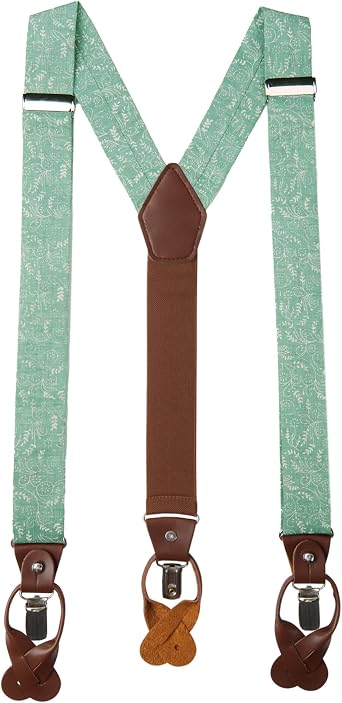 Jacob Alexander Mens Floral Cotton Suspenders
