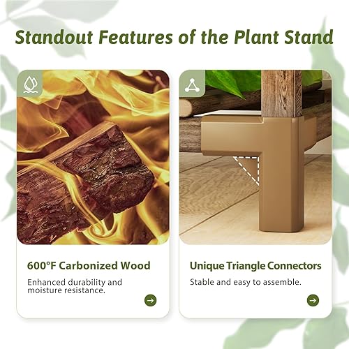 Miniatura 5 de Soporte para plantas para interiores y exteriores, estante para plantas de 63 pulgadas de alto, 12 niveles, para sala de estar, estante resistente