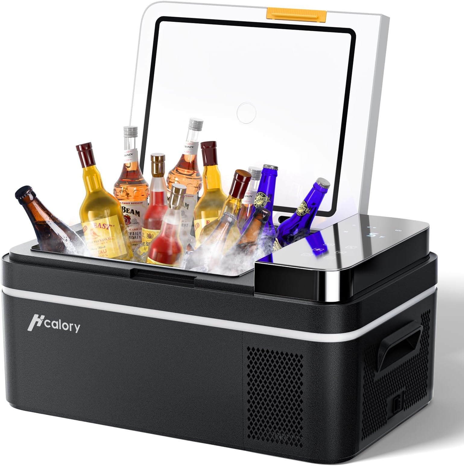 HCALORY 12 Volt Car Refrigerator, 22Quart Large Touchscreen Display Car Fridge, Portable Freezer with Compressor Mini Cooler (-4โ~68โ) with 12/24V DC & 110V AC for Camping, RV, Travel & Home