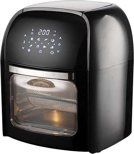 National NA-3004AFR - Freidora de aire 3 en 1, deshidratador y asador, 8 funciones de cocción preestablecidas, circulación de aire rápida de 360,