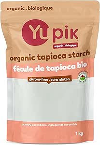 Yupik Organic Tapioca Starch 1kg, USDA Certified, Gluten-Free, GMO-Free, Raw, Vegan, Neutral-Tasting, Low-Calorie, Colorless, Fat-Free Thickener, Ideal for Cooking &amp; Baking