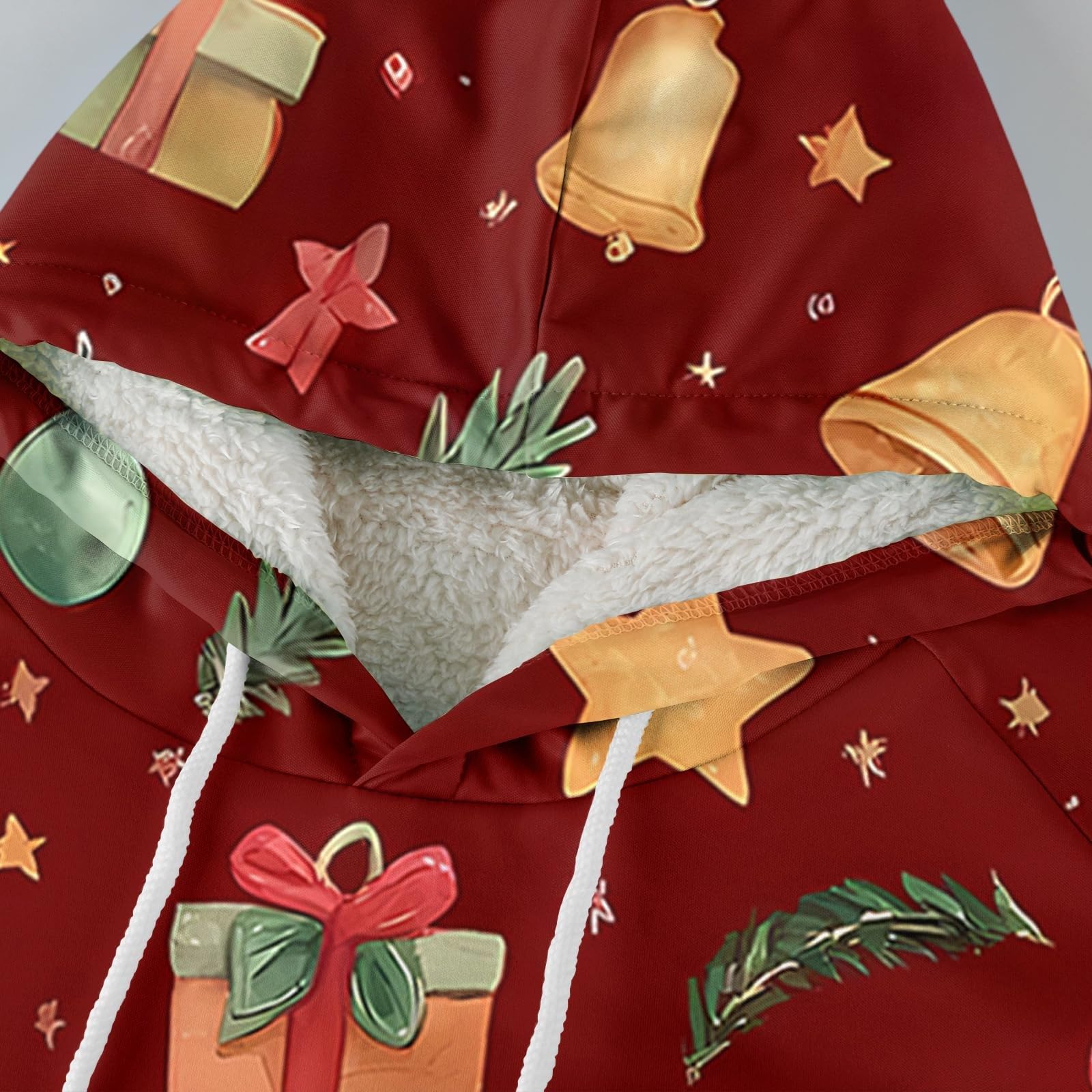 Sudaderas con capucha de Navidad forradas de forro polar para hombre divertidos renos árbol de Navidad sudaderas oversize de manga larga top cálido sherpa suéter novedad traje de Navidad ropa de