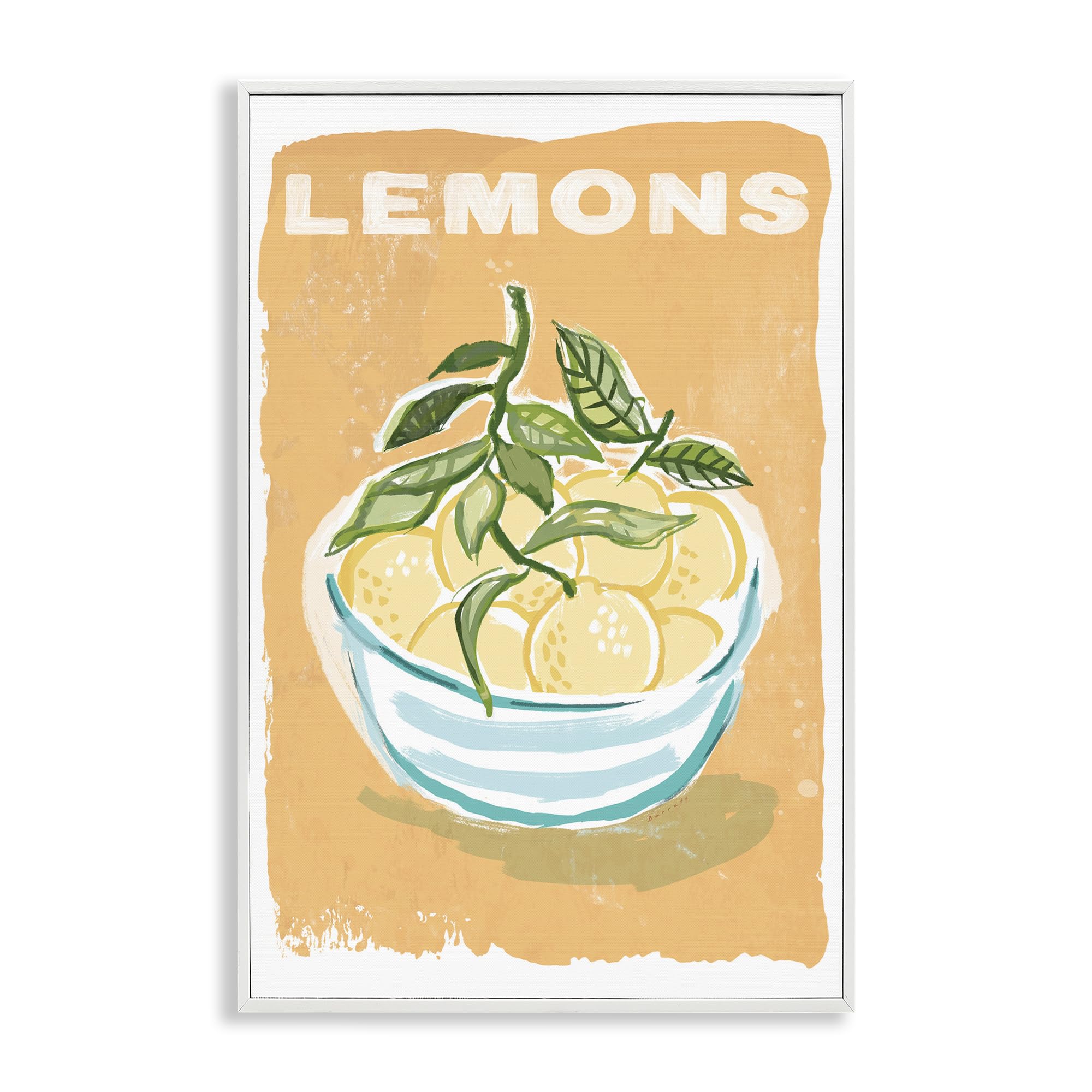 Stupell Industries Coastal White (Textured) 'Lemon Twist Motif'| Framed Giclee Art