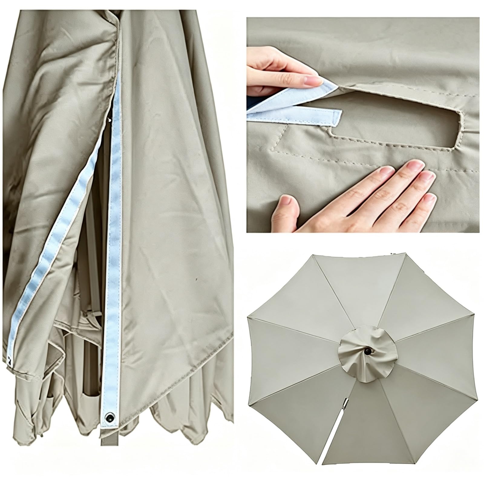 Toile de Rechange pour Parasol Déporté 300/335/350cm 8 Baleines Rond