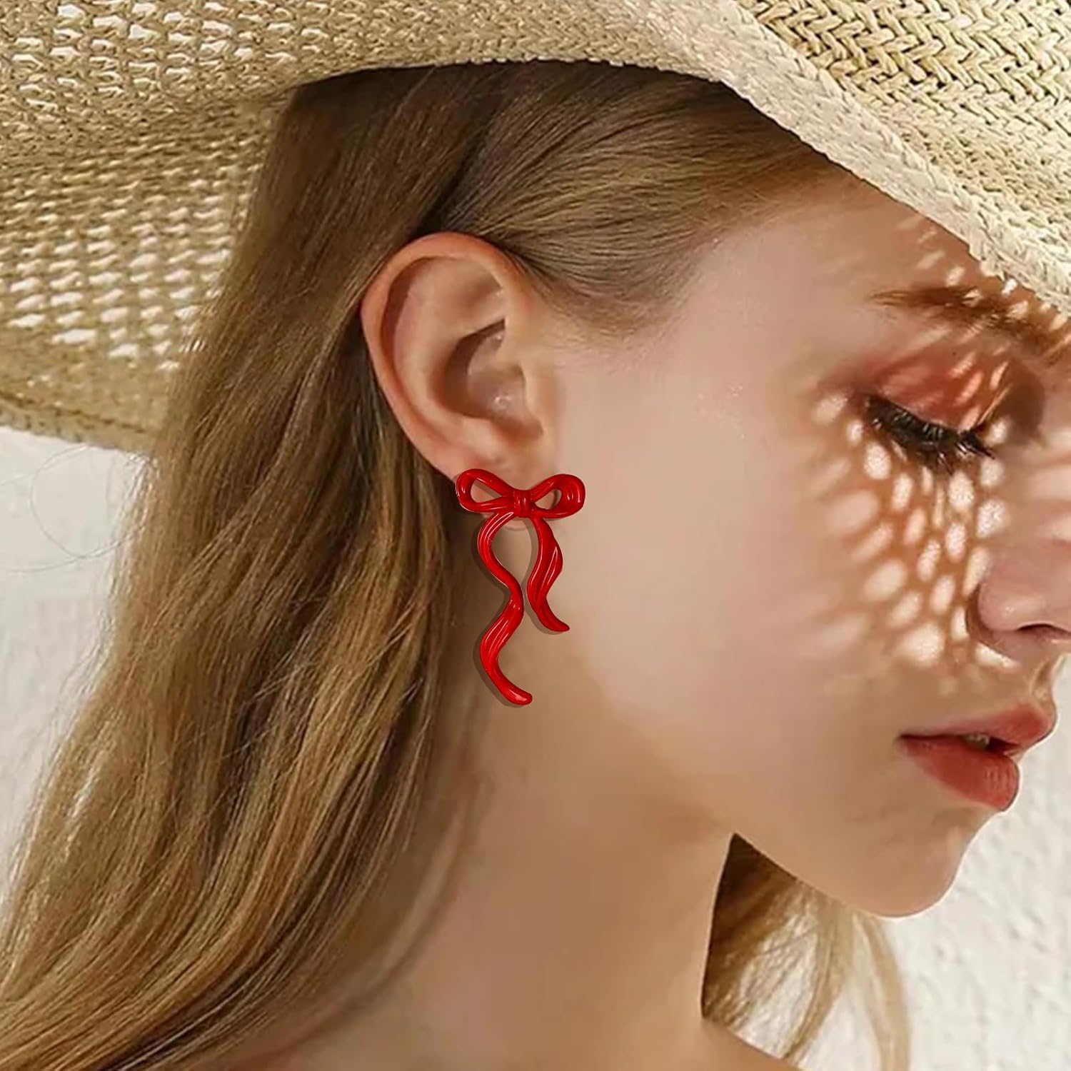 Valentines Earrings for Women Gold Hot Pink Black Red Bow Earrings Christmas Holiday Earring Valentines Day Outfits for Women Valentine's Day Gifts for Her - Image 7