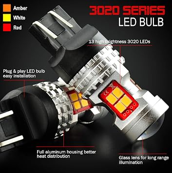 High Power GX-3020 SMD 7440 7441 7443 7444 992 White LED Bulbs with Projector For Backup Reverse Lights Only