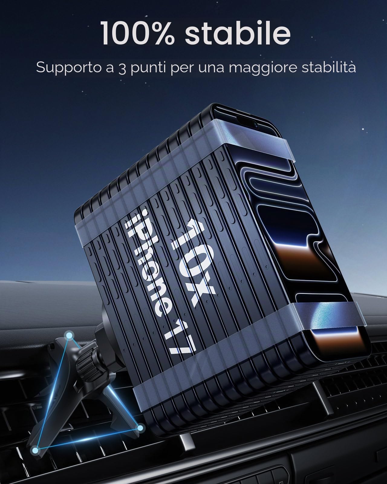 ESR HaloLock Supporto Magnetico per Telefono da Auto, Supporto auto per magsafe, Compatibile con iPhone 17/17 Air/17 Pro/17 Pro Max e iPhone 16/15, Google Pixel 10, S25, Non supporta la ricarica, Nero