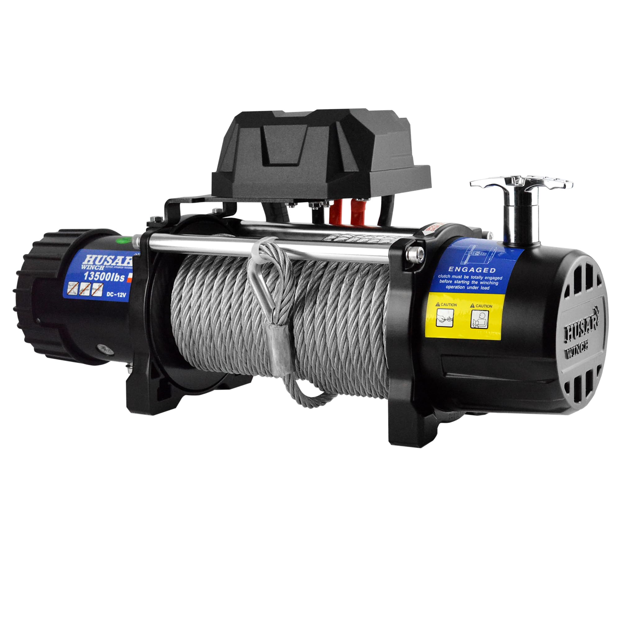 Cabrestante Eléctrico de 13500 lbs | 6124 kg, 12 V, Con Cuerda de Acero De 22 m, Control Inalámbrico, Transmisión Planetaria De 3 Etapas, Ideal Para Vehículos Todoterreno, Vehículos 4x4