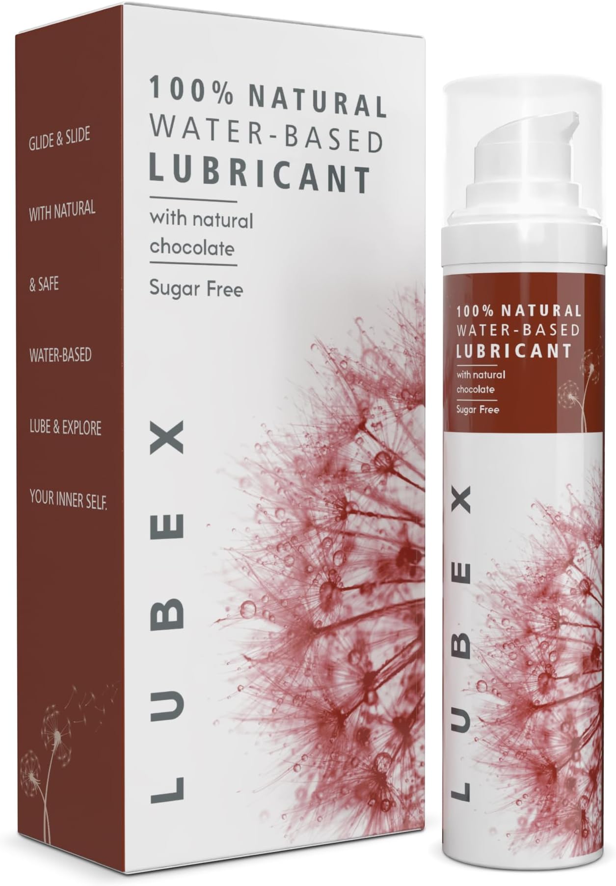 Lubex 100% Natural Long-Lasting Lubricant (Water-Based) with Organic Aloe Vera Lube for Her, Him & Couples - Natural Chocolate Flavour 50gm