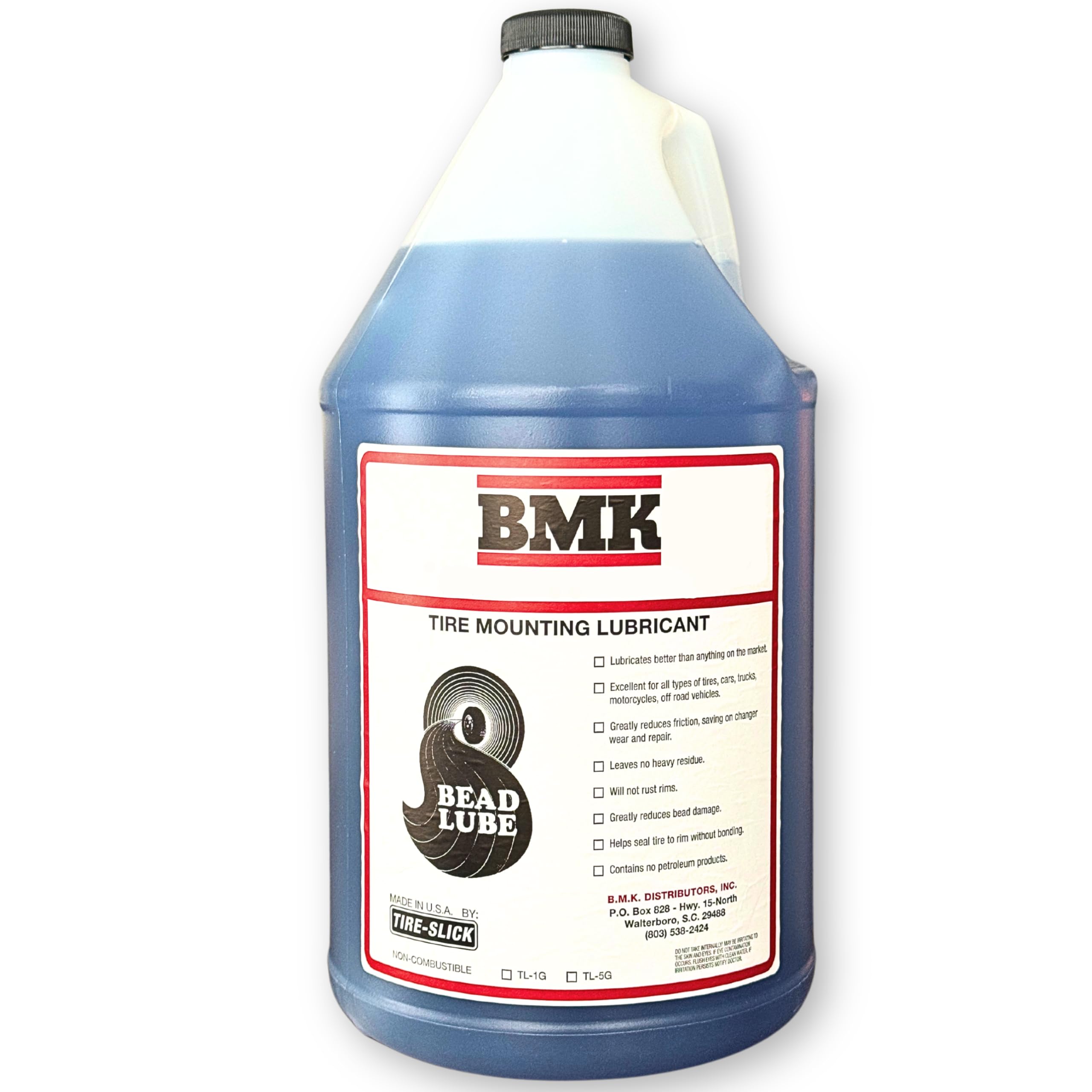 BMK Distributors Tire Mounting Lubricant (1 Gal.) with Applicator, Made in USA, Tire Bead Sealant for Tires and Wheels, Biodegradable, Universal for Cars, Trucks, Motorcycles