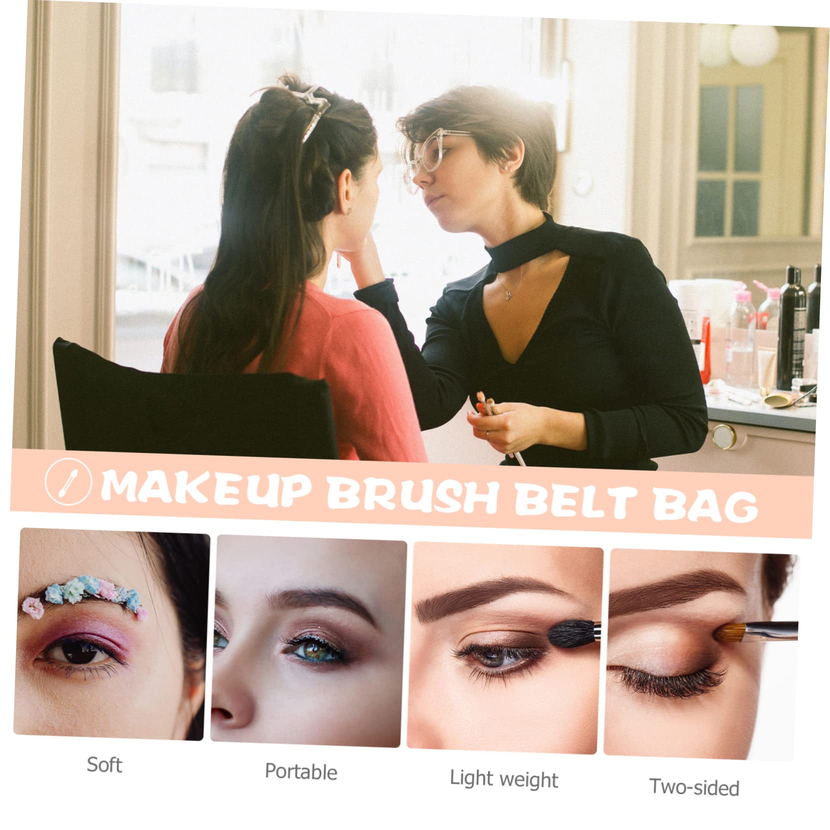 Didiseaon 3 Juegos brocha de maquillaje con bolsa brochas de maquillaje pinceles maquillaje traje de niñas maquillaje maquillaje de viaje pincel de sombra de ojos de niña rubor lana