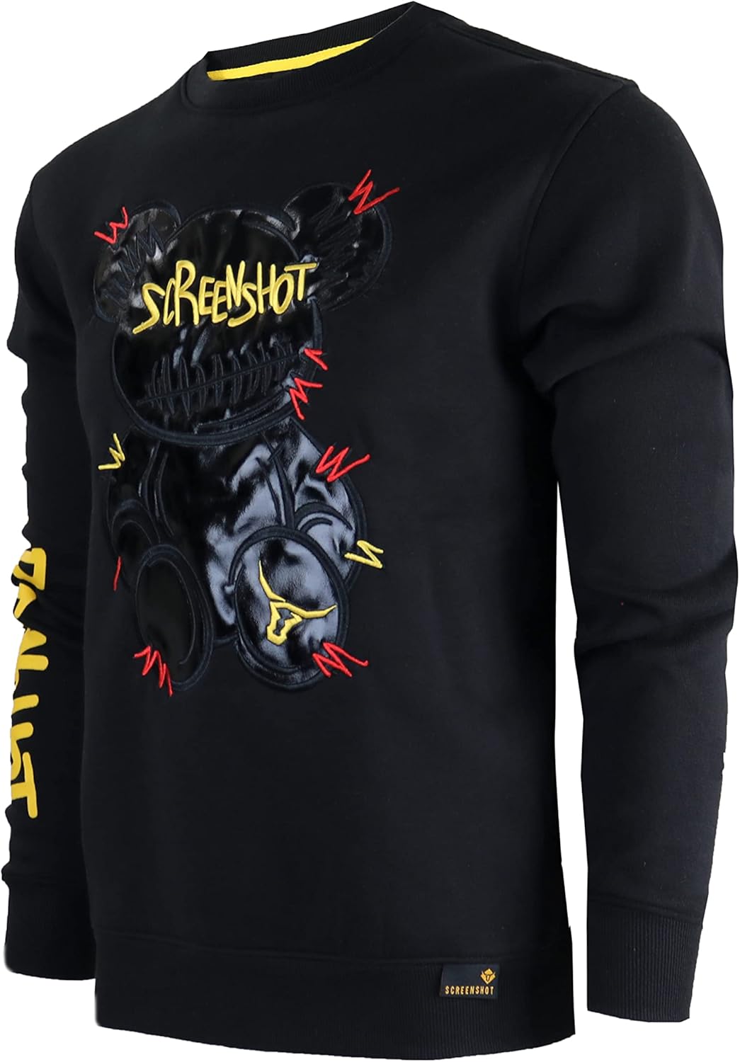 SCREENSHOT Mens Urban NYC Graffiti Hip Hop Fleece Pullover Active Fashion Crew Neck Sweatshirt Top