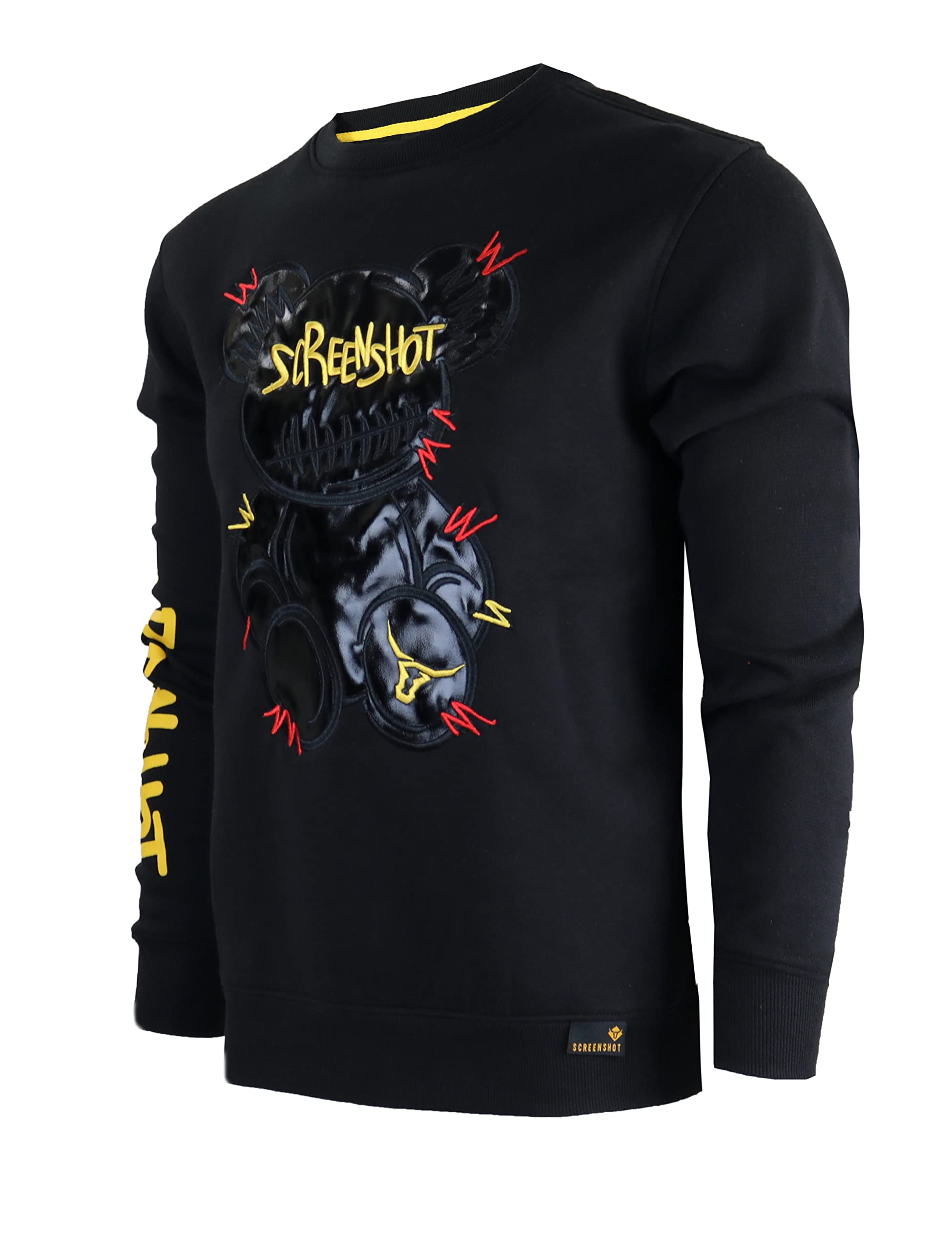 Mens Urban NYC Graffiti Hip Hop Fleece Pullover Active Fashion Crew Neck Sweatshirt Top