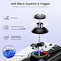Vista 3 de Moblie Controller Compatible with Switch 2/Switch/OLED/Android/iPhone, Wireless Switch Controller with Hall Effect Joysticks/Hall Triggers