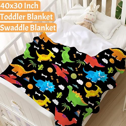 Miniatura 3 de Manta de dinosaurio, bonito regalo de dinosaurio para niños y niñas, amantes de los dinosaurios, adorable manta con patrón de dinosaurio, súper