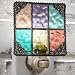 J Devlin NTL 165 Multi Colored Stained Glass Night Light Peach Purple Green Aquamarine Amber Burgundy Decorative Home Accent Lite