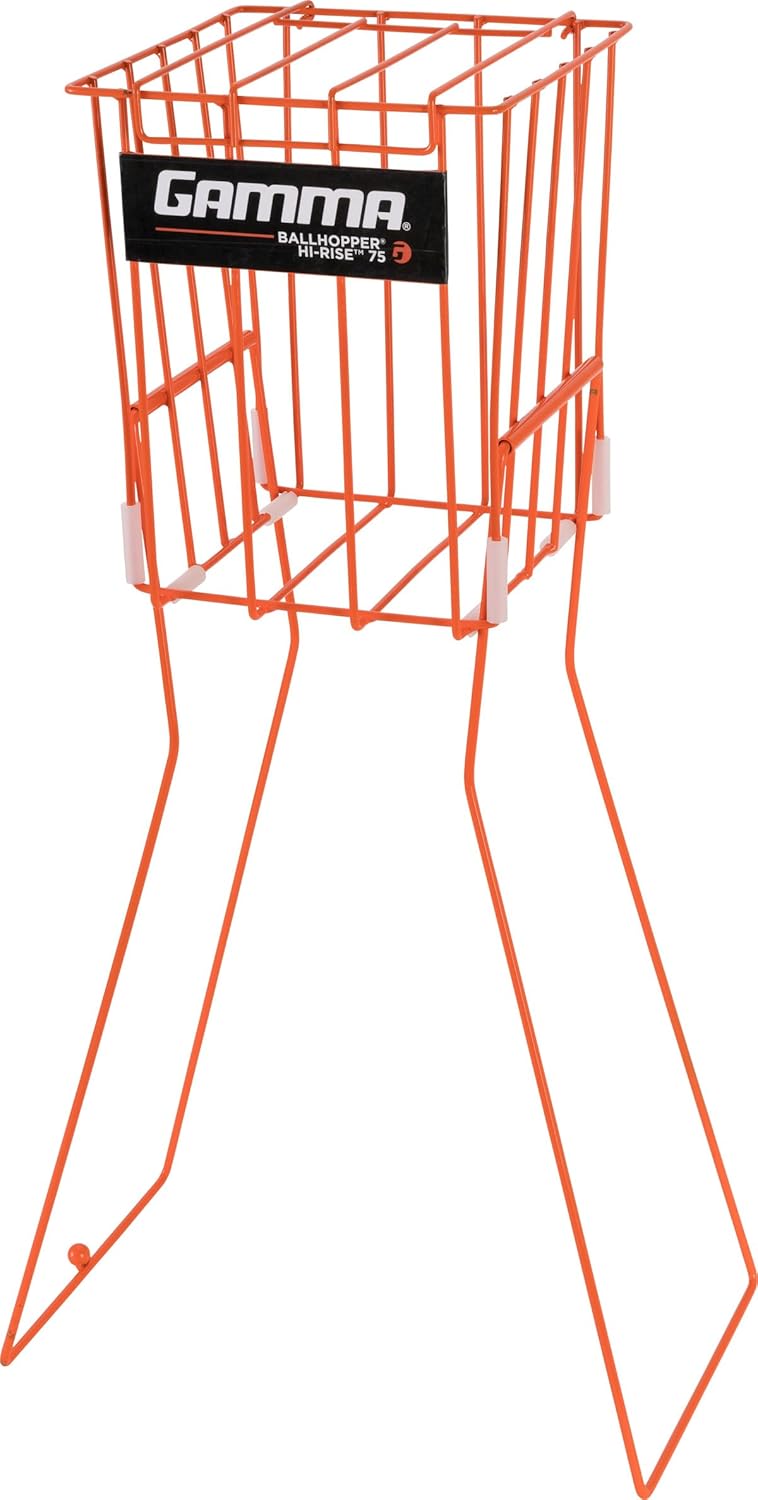 Gamma Sports Tennis Ball Hopper - 75 Capacity Durable Weatherproof Basket for Tennis & Pickleball, Easy Pick Up, Carry & Storage