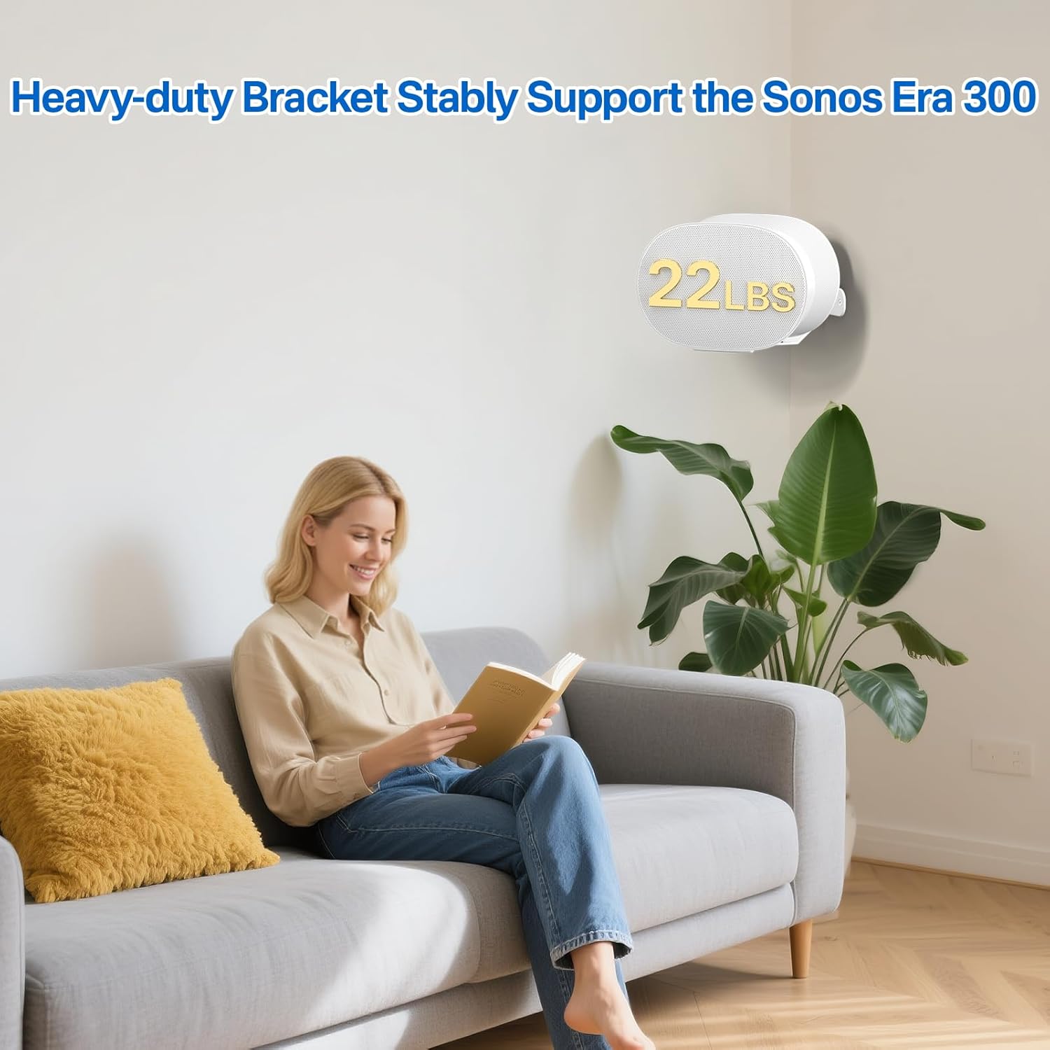Heavy-Duty Speaker Mount for Sonos Era 300 Corner Wall Mount Bracket, Low Profile Wall Mount for Sonos Era 300 Speaker Corner Mount Easy to Install, White