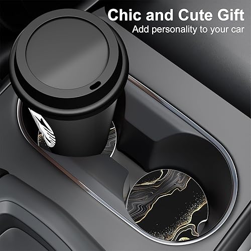 Miniatura 6 de Portavasos para automóvil, posavasos para portavasos de automóvil, paquete de 4 unidades, insertos antideslizantes universales de cerámica