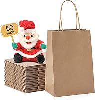 Vista 24 de METRONIC Paquete de 200 bolsas de papel blanco de 5.25 x 3.75 x 8 pulgadas, bolsa de regalo pequeña de papel kraft con asas recicladas para fiestas