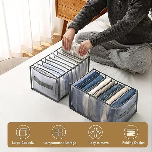 Miniatura 2 de MILEGI Organizador de ropa de armario grueso mejorado, organizador de ropa para ropa plegada, organizador de ropa plegable lavable y almacenamiento